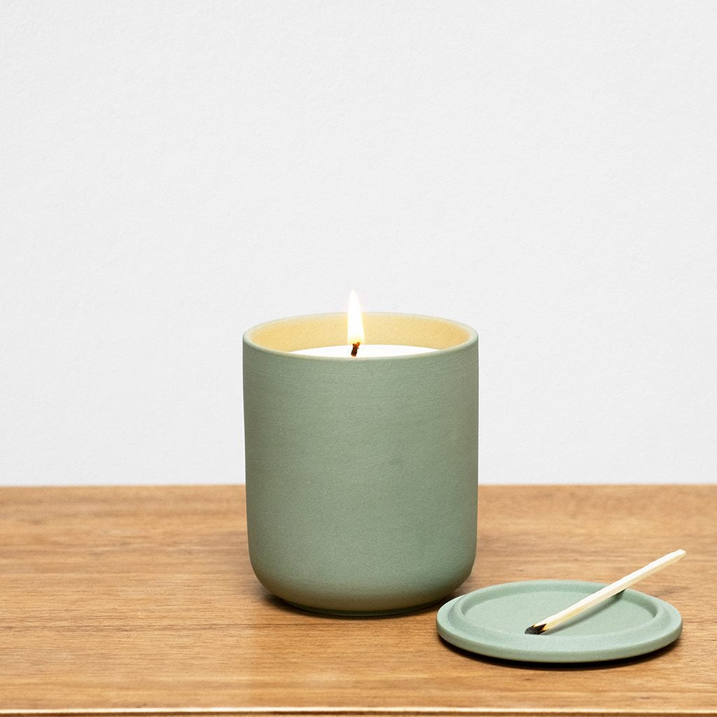 Ceramic Candle Green Rosemary, Sage & Thyme The Source Bulk Foods UK